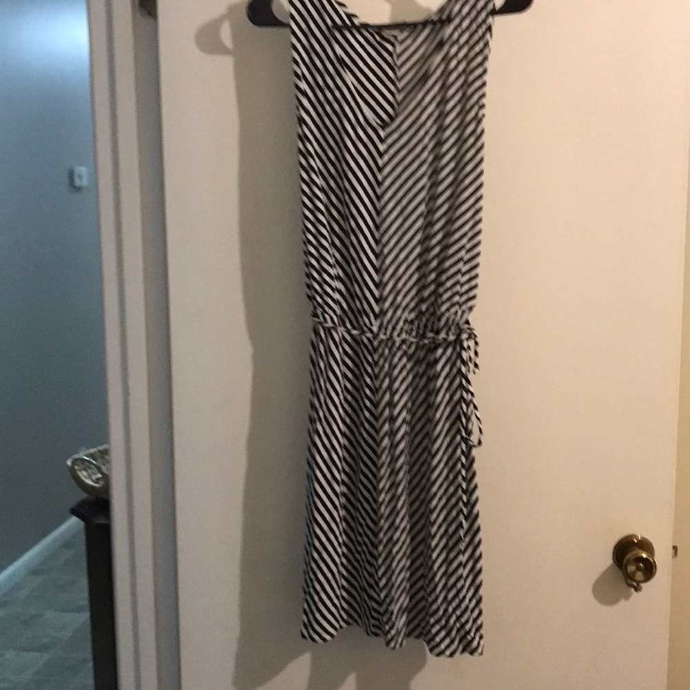 Black and white stripped dress
